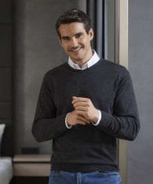 Russell V-neck knitted sweater